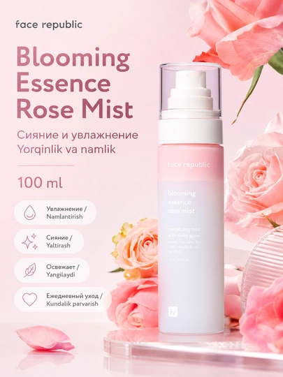 Face Republic Blooming Essence atirgul suvi bilan namlantiruvchi mist 100 ml - 