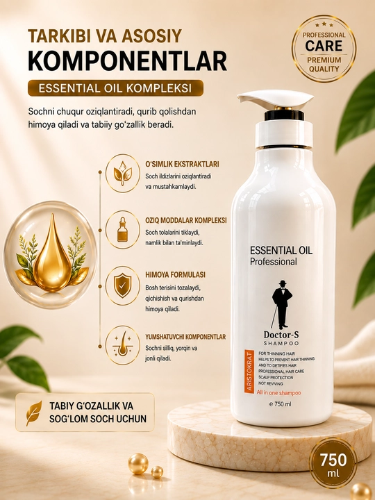 Doctor-S Essential Oil Professional шампунь 750 мл, шампунь для волос, против выпадения