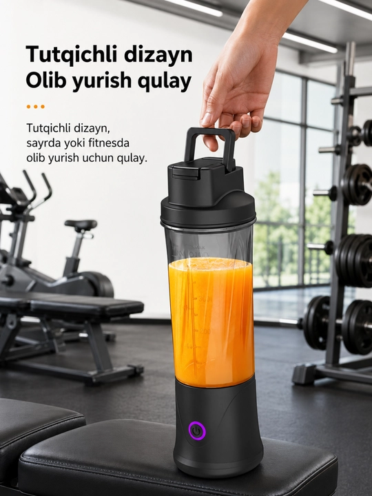 Mini blender sharbat tayyorlash uchun, smuzi va kokteyller uchun, yuqori quvvat, 450 ml
