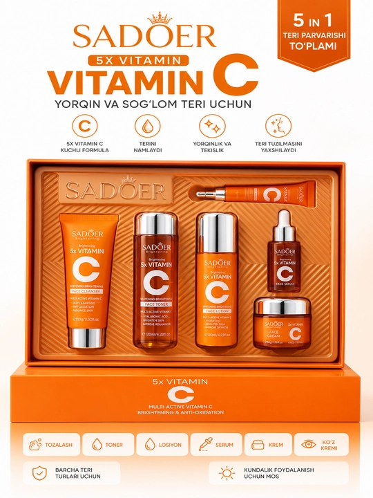 SADOER 5X Vitamin C косметический набор для ухода за кожей лица