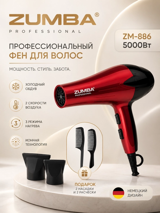 Fen professional - ZUMBA, sochni quritish va turmaklash uchun - 