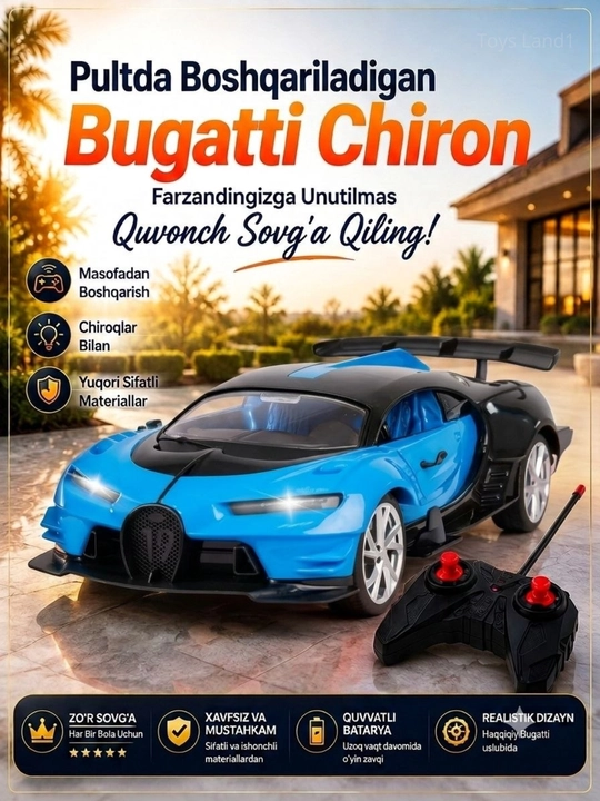 Pultli mashina Bugatti drift car, elektron mashina va pultli moshinalar - 