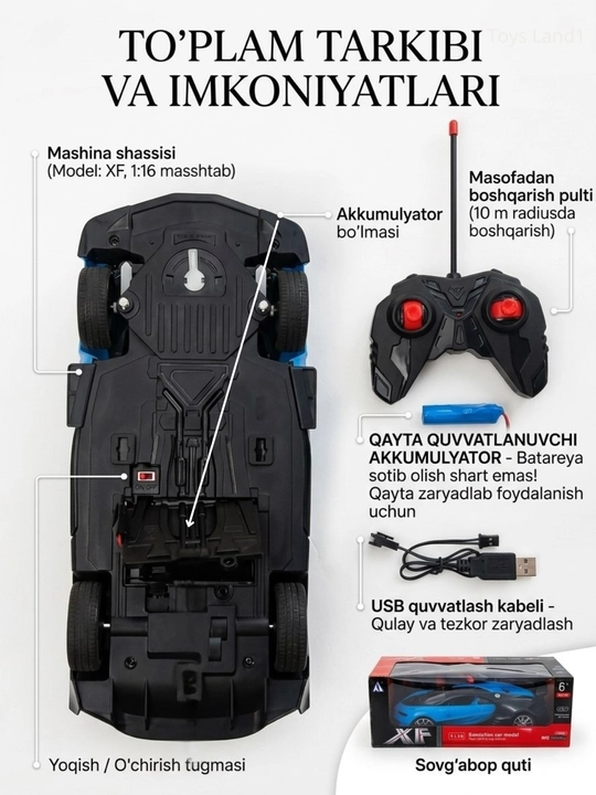 Pultli mashina Bugatti drift car, elektron mashina va pultli moshinalar