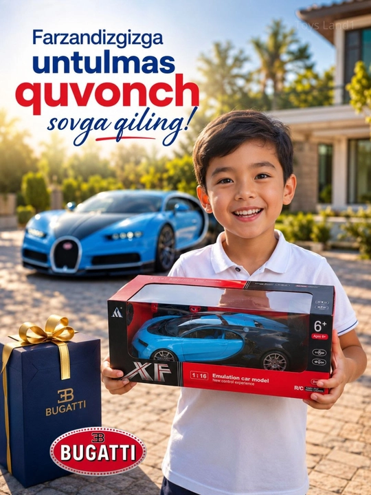 Pultli mashina Bugatti drift car, elektron mashina va pultli moshinalar