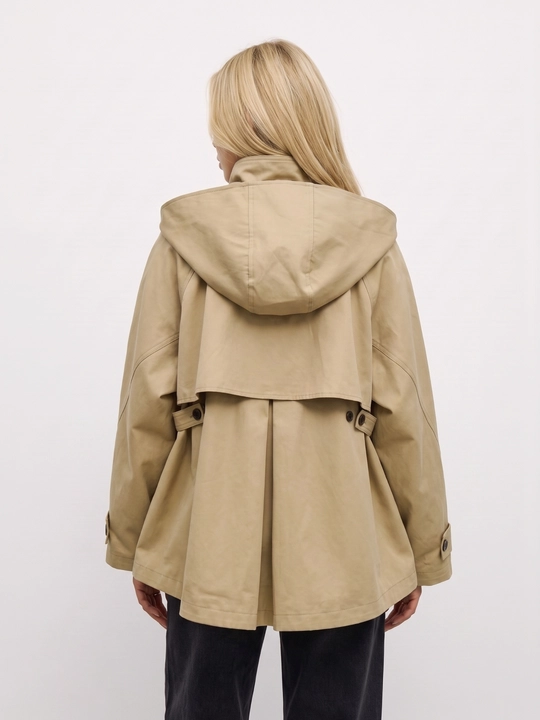 Ayollar vetrovkasi, kapyushonli kurtka, trench oversize, M–4XL — ELLY FASHION