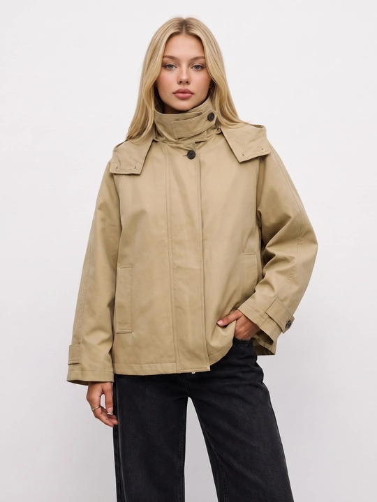 Ayollar vetrovkasi, kapyushonli kurtka, trench oversize, M–4XL — ELLY FASHION