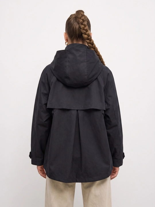 Ayollar vetrovkasi, kapyushonli kurtka, trench oversize, M–4XL — ELLY FASHION