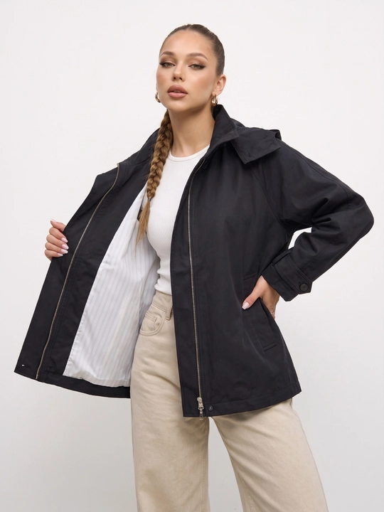 Ayollar vetrovkasi, kapyushonli kurtka, trench oversize, M–4XL — ELLY FASHION