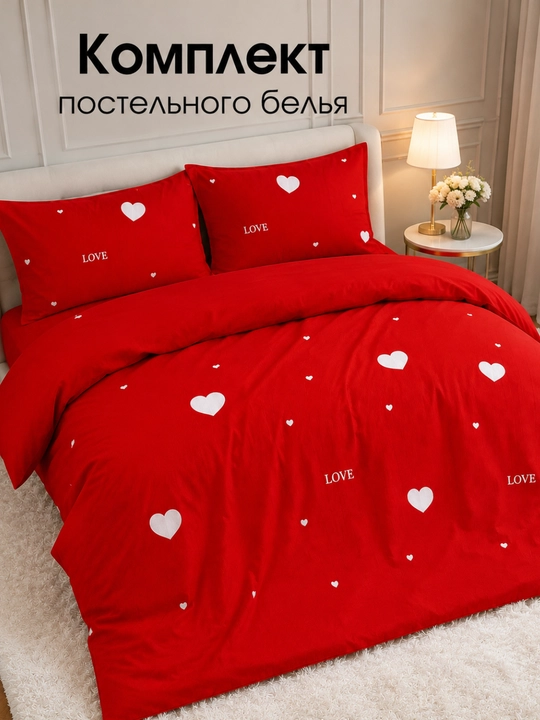 Комплект постельного белья хлопок, двуспальное постельное белье хб