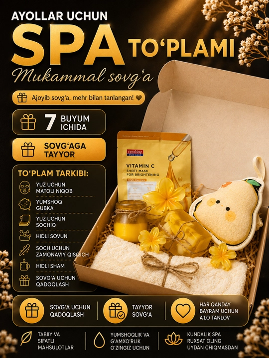 Подарочный SPA-набор для женщин — маска для лица, ароматическое мыло и свеча