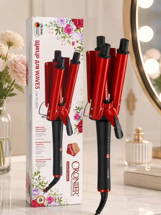 Тройная плойка для волос CRONIER CR-2043 Deep Waves, до 220°C - 
