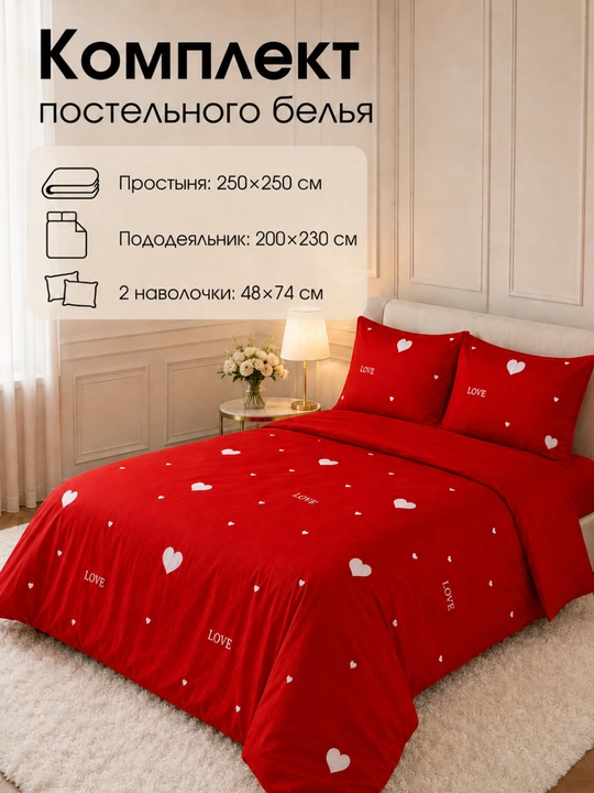 Комплект постельного белья хлопок, двуспальное постельное белье хб