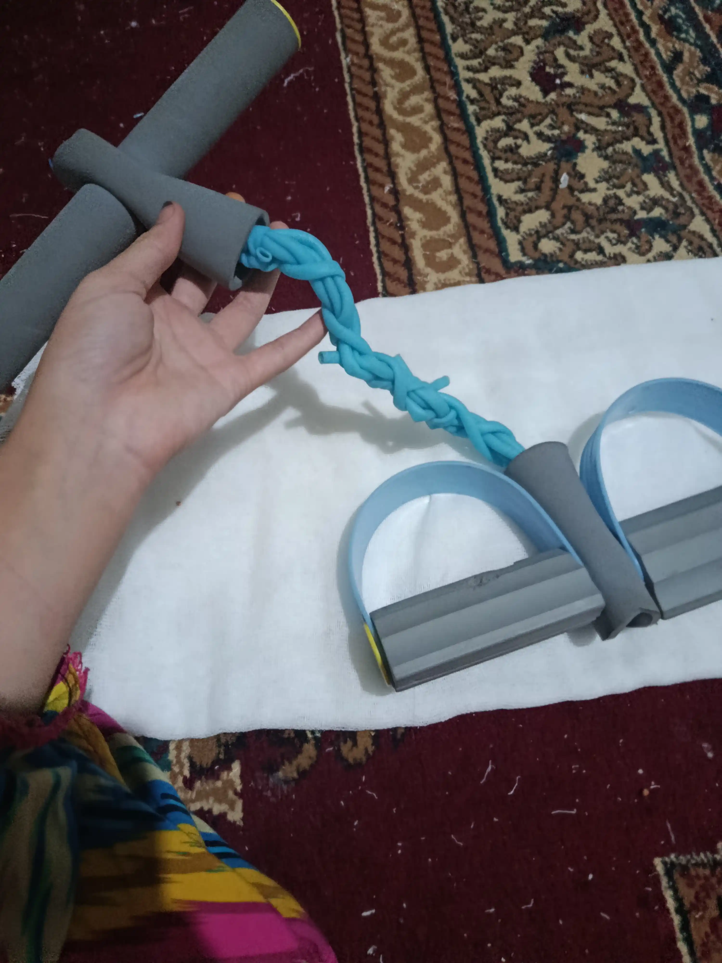 Fitnes espanderi, qo‘l, oyoq va press uchun trenajyor, ozish uchun rezinkalar