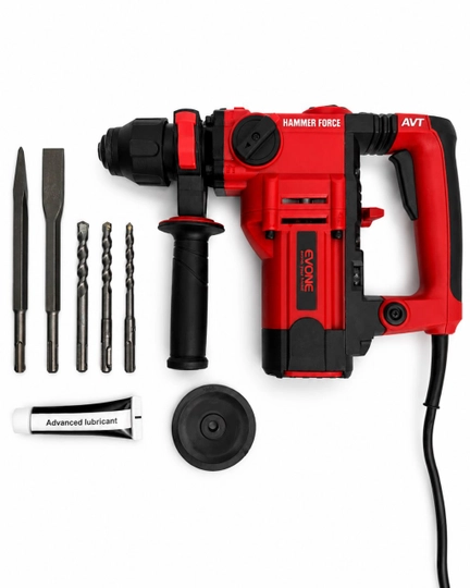 Perforator elektr, bochka turidagi 1100–1600 Vt, beton va g‘isht uchun, antivibratsiyali