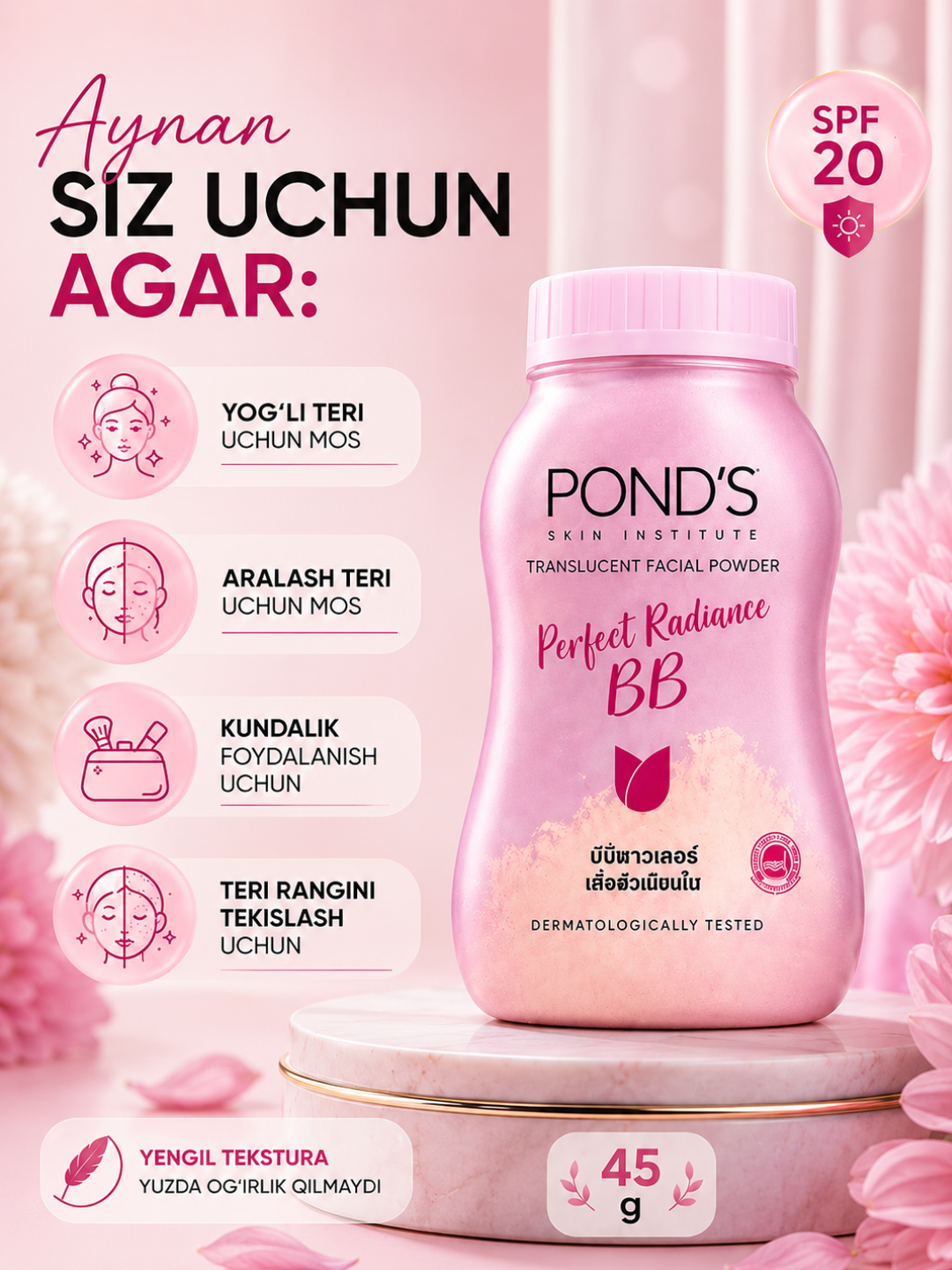 POND’S Perfect Radiance BB yuz kukuni SPF 20, 45 g