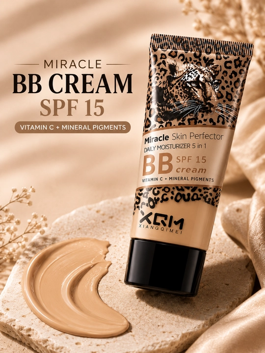 Miracle Skin BB kremi, SPF 15-20-25, 5 ta 1 da, yuz uchun tonal va namlantiruvchi krem - 