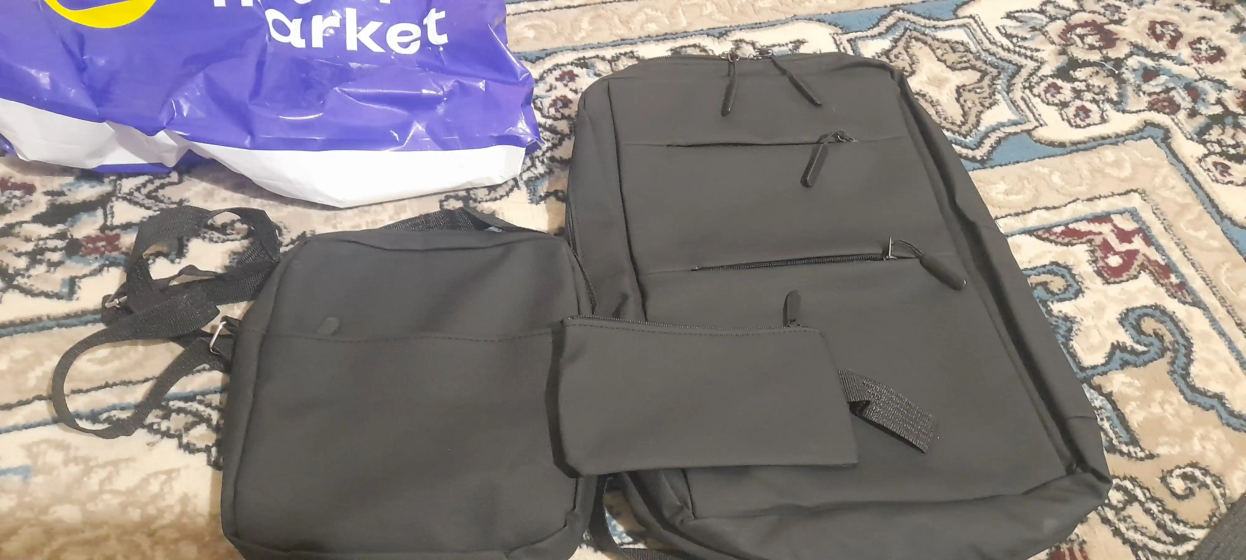 Ekocharmdan tayyorlangan maktab ryukzagi, o‘smirlar va kattalar uchun 3 ta 1 da to‘plam