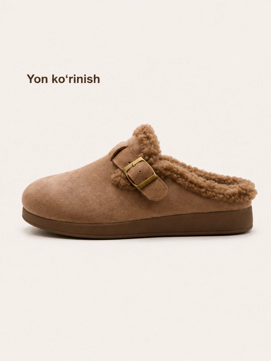 Женские теплые угги, зимняя обувь, тапочки, коричневого цветов