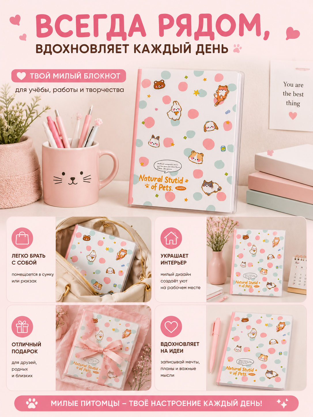 Depai 64K mat muqovali mini bloknot, turli dizaynlarda
