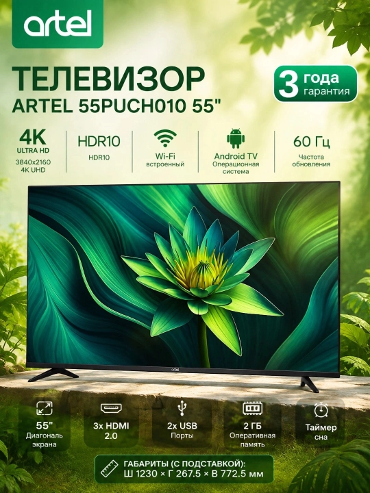 Телевизор ARTEL 55PUCH010 55", Черный - 
