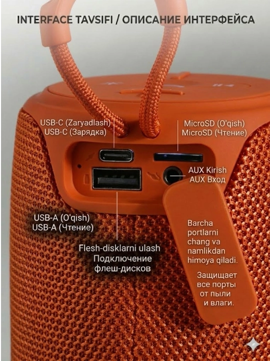 Uy, dam olish, va ofisda foydalanish uchun portativ LED Bluetooth kolonkasi TG-675