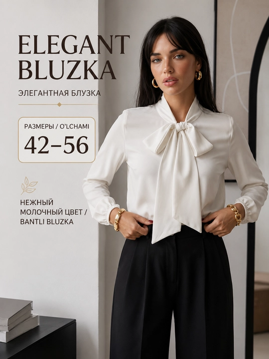 Ayollar bluzkasi, ofis ko‘ylagi, klassik - 