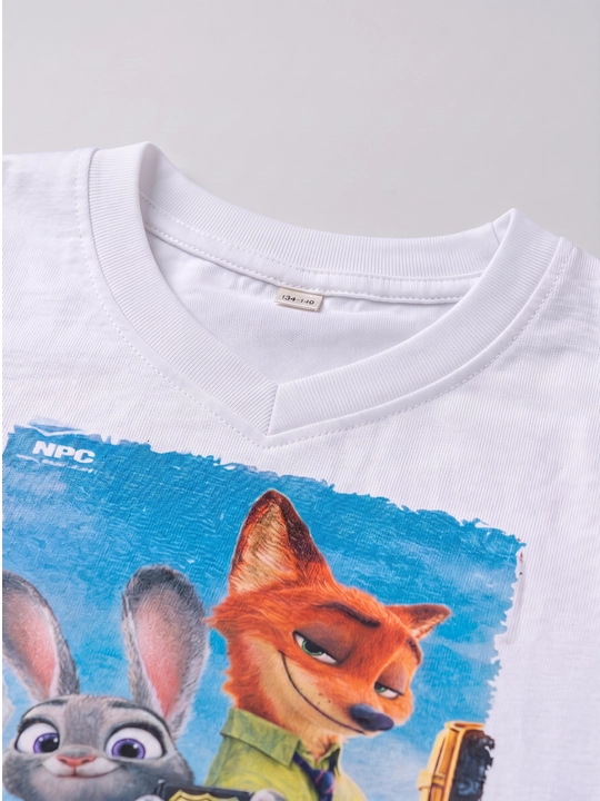 Minecraft va Zootopia printli o‘smirlar yorqin futbolkasi