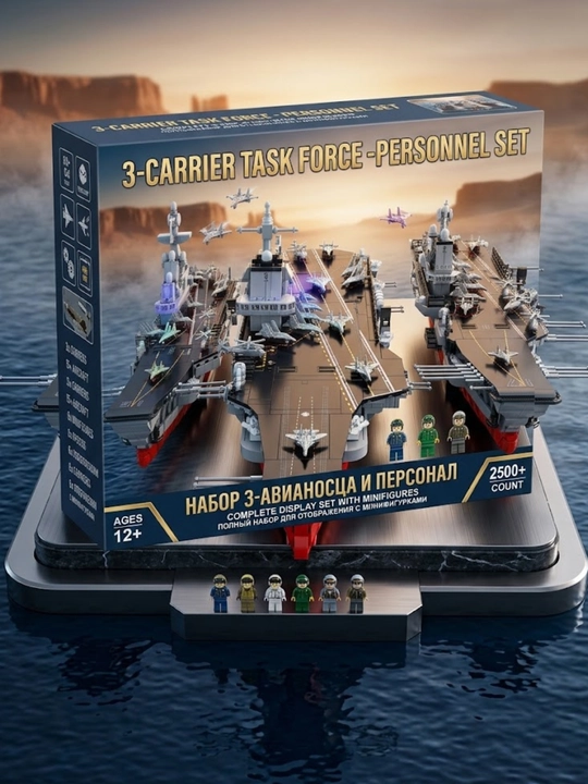 Конструктор, военный корабль, авианосец, самолет, вертолет, блоки, игрушка, набор 3D