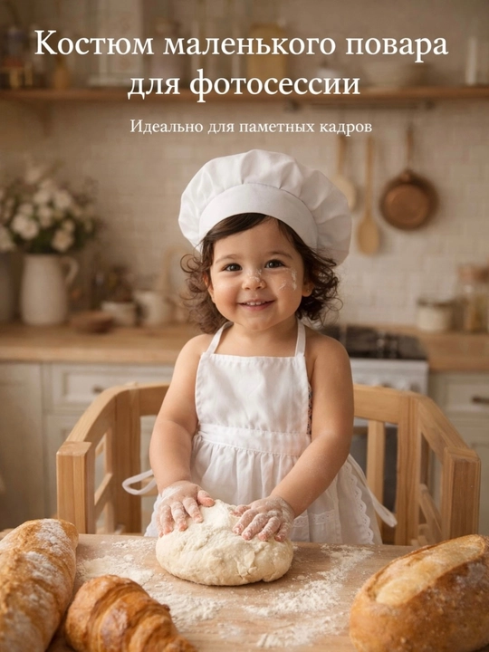 Костюм повара для детей, набор для фотосессии, карнавальный костюм, карнавал - 