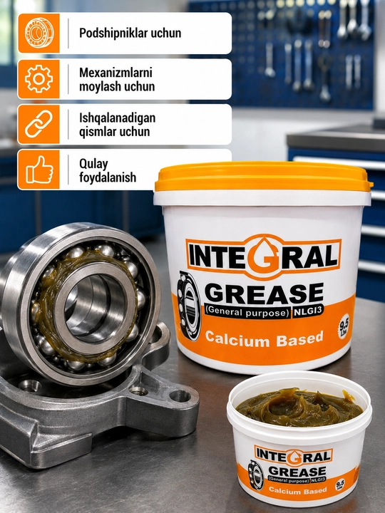INTEGRAL GREASE kalsiy asosli plastik surkov moyi NLGI 3, mexanizmlar uchun