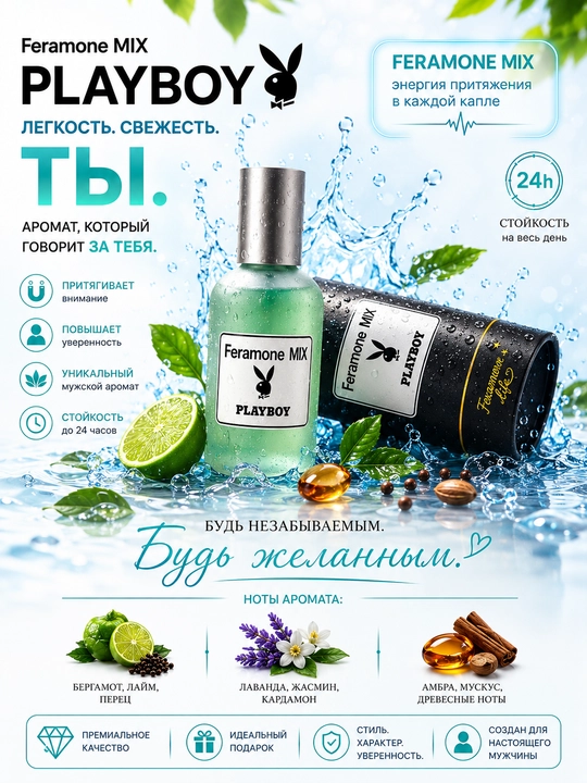 FERAMON MIX - erkaklar uchun nafis va jozibali atir, 30 ml
