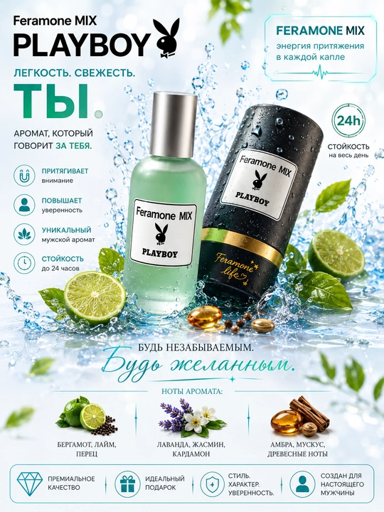 FERAMON MIX - erkaklar uchun nafis va jozibali atir, 30 ml