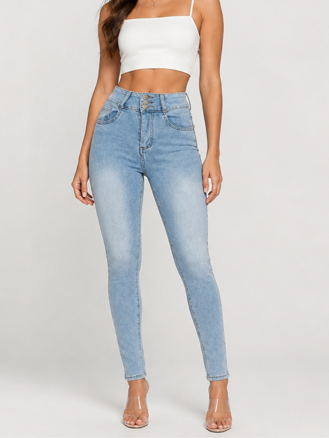 Ayollar uchun Skinny jinsi shimlari, badanga yopishib turadigan model, S, M, L, XL
