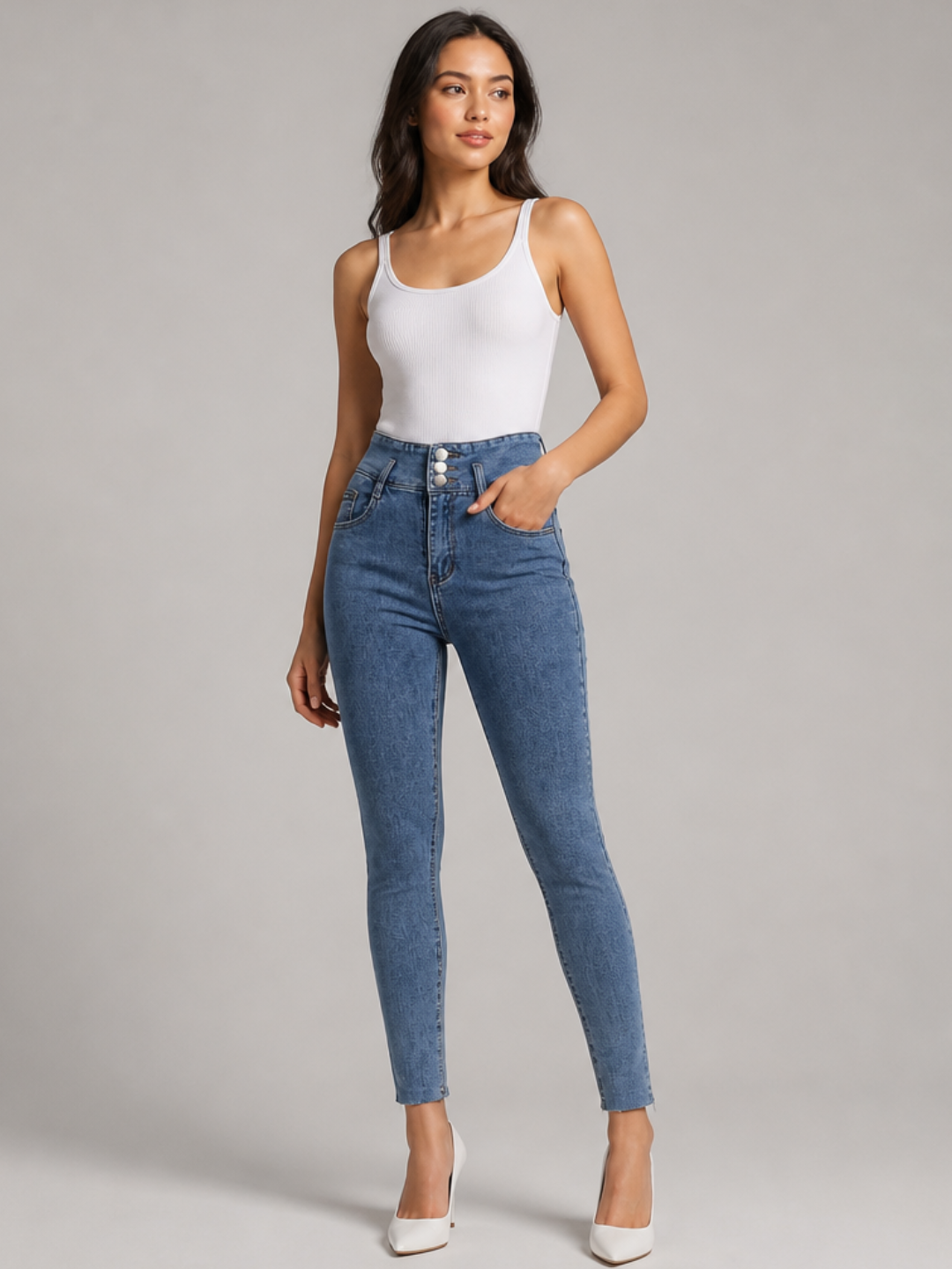 Женские джинсы Skinny, облегающая модель с зауженным силуэтом, Размер: S, M, L, XL - 