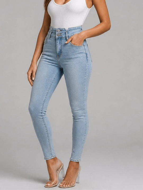 Ayollar uchun Skinny jinsi shimlari, badanga yopishib turadigan model, S, M, L, XL
