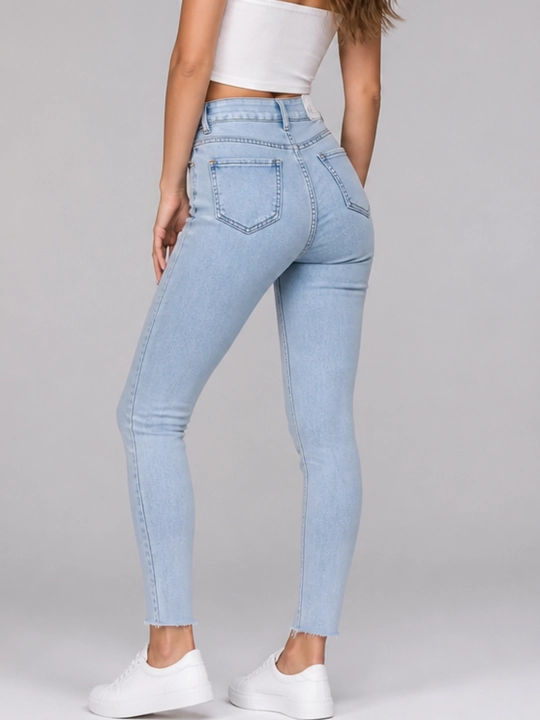 Ayollar uchun Skinny jinsi shimlari, badanga yopishib turadigan model, S, M, L, XL