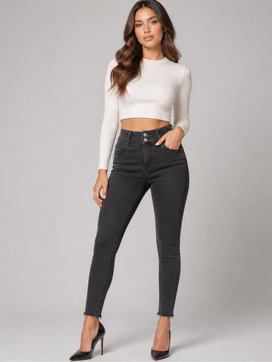 Ayollar uchun Skinny jinsi shimlari, badanga yopishib turadigan model, S, M, L, XL