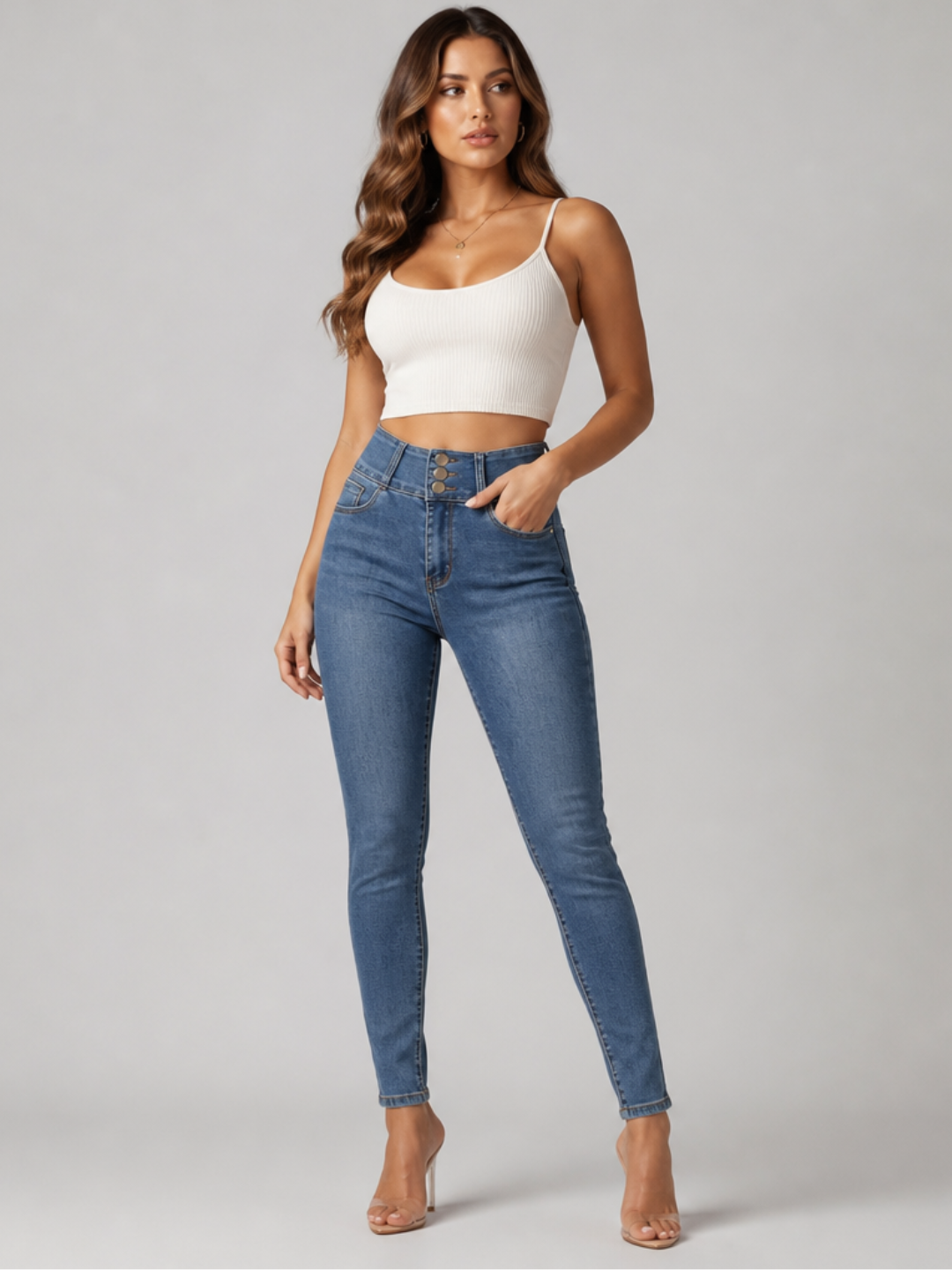 Женские джинсы Skinny, облегающая модель с зауженным силуэтом, Размер: S, M, L, XL - 