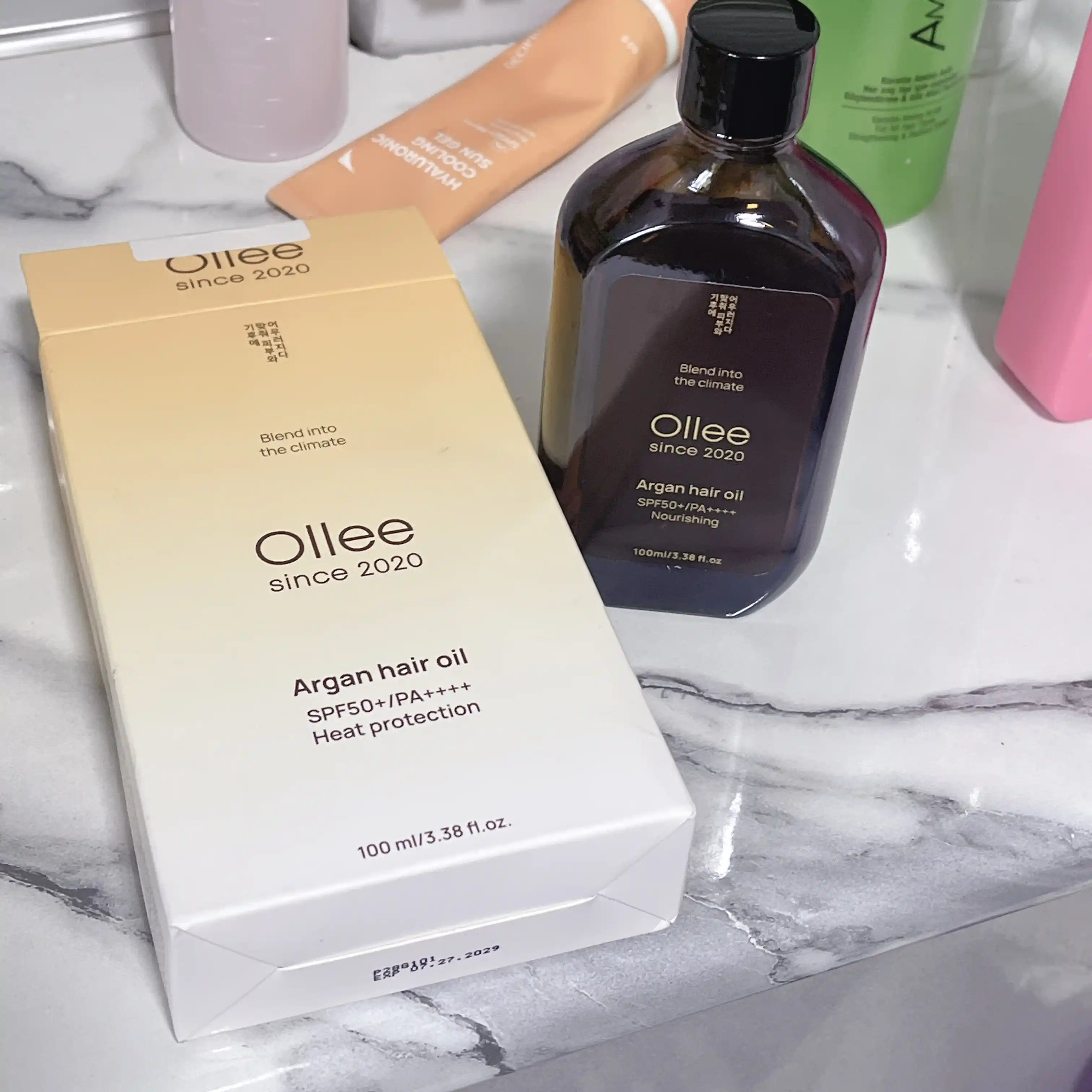 Soch yog‘i OLLEE Argan Hair Oil SPF50+ yumshoqlik va quyoshdan himoya uchun, 100 ml
