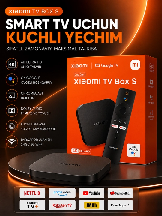 Xiaomi TV Box S (2-avlod) / Xiaomi TV Stick – Smart TV Media Pleeri 4K Ultra HD - 