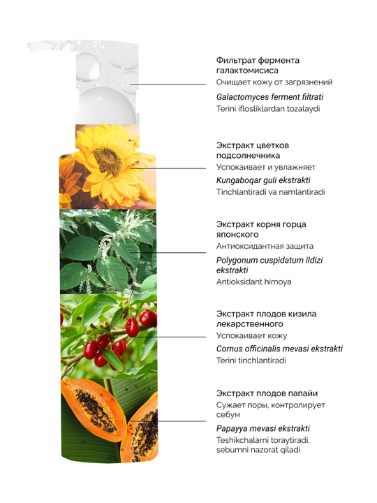 Очищающий гель для умывания с экстрактом подсолнечника RoRoBell Sunflower №6, 150 мл