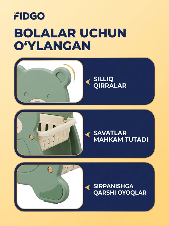 FIDGO bolalar xonasi uchun o‘yinchoq va kitob saqlash javoni, organayzer