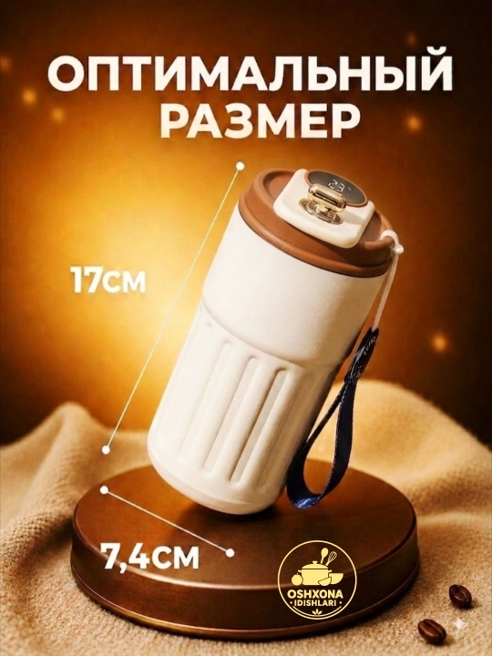 Termo krujka, termos 450 ml, gradus ko’rsatgichli termos