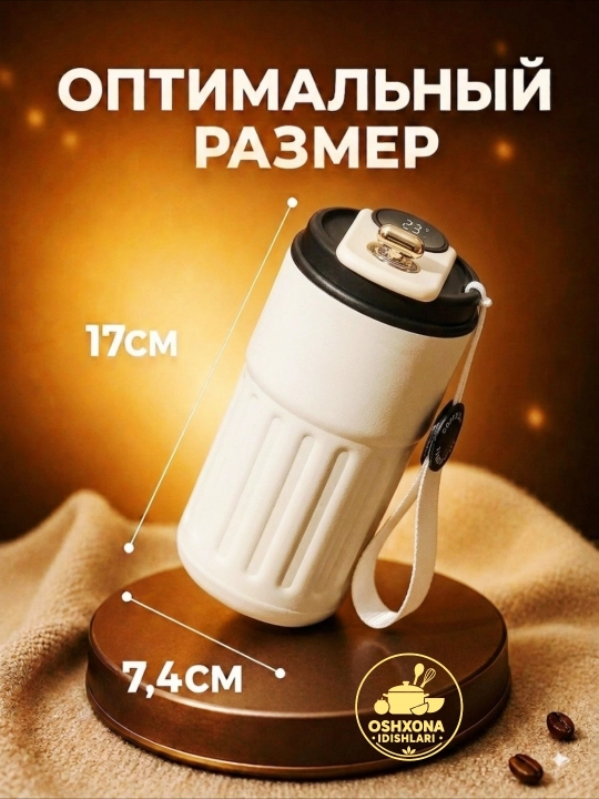 Termo krujka, termos 450 ml, gradus ko’rsatgichli termos