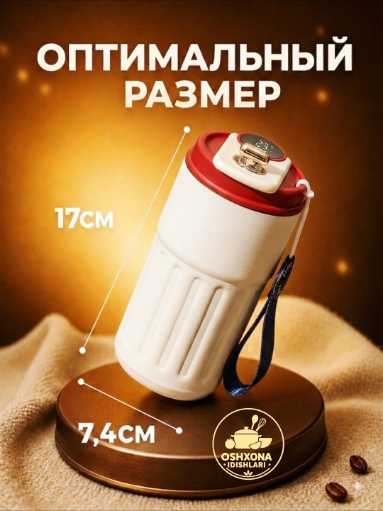 Termo krujka, termos 450 ml, gradus ko’rsatgichli termos