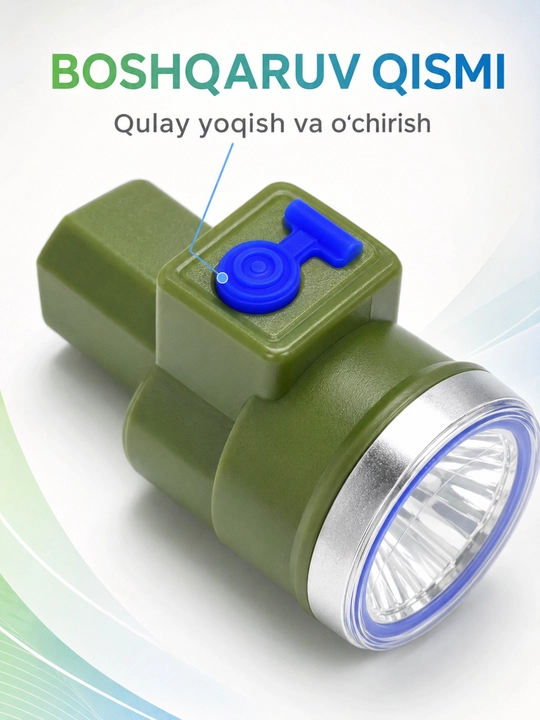 Bosh fonari OKGO FA-168, 20 W, qayta quvvatlanadigan, bosh tasmali, qutisi bilan