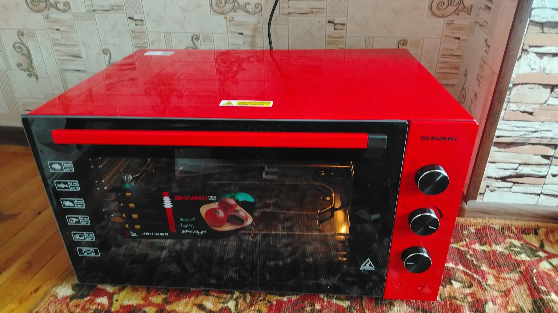 Мини-печь Shivaki MD4218E, электрическая духовка, компактная и многофункциональная, инокс