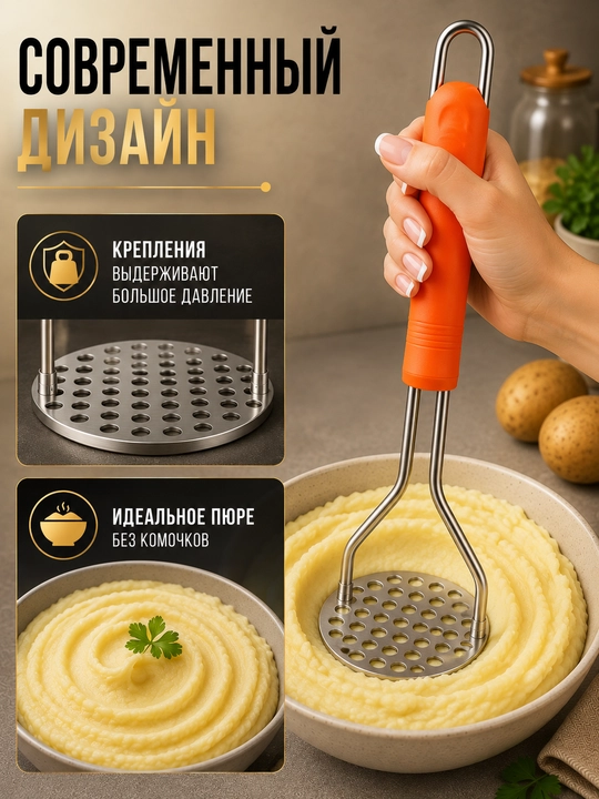 Толкушка для пюре из нержавеющей стали