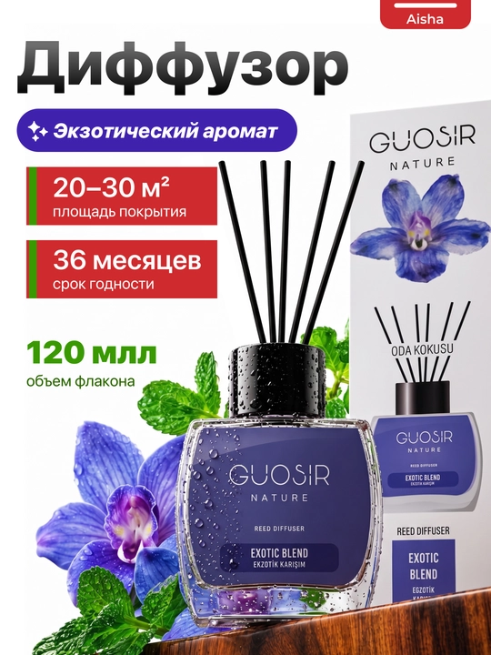 Освежитель воздуха для дома, автомобиля и офиса "GUOSIR", 120 мл - 