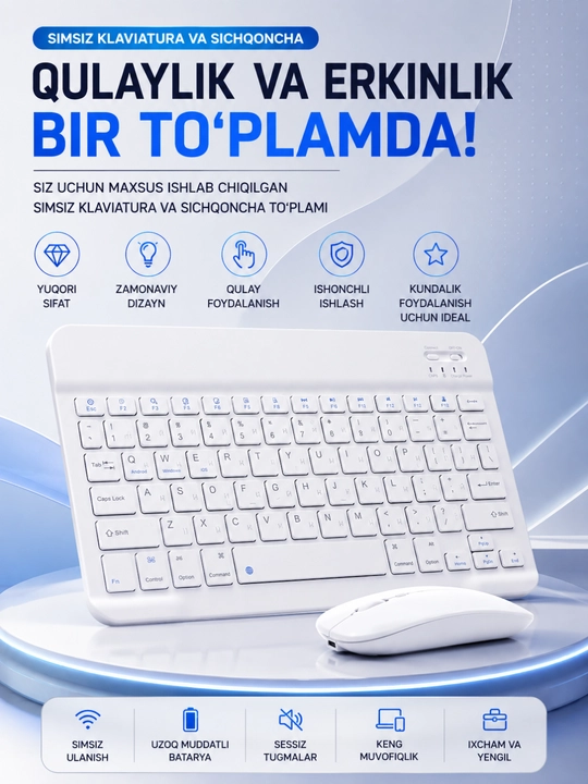 Беспроводной комплект клавиатуры и мыши 2.4GHz USB Wireless Keyboard & Mouse Combo - 